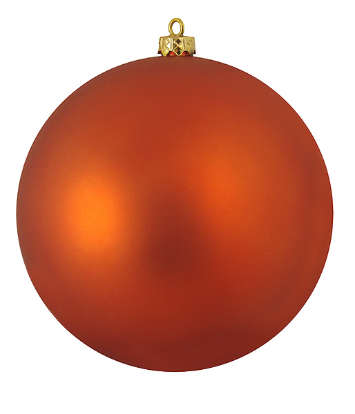 Gordon 31755950 8 in. 200mm Shatterproof Matte Burnt Orange UV Resistant Commercial Christmas Ball Ornament