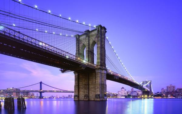 Gordon 15.75 x 23.5 in. LED Lighted Famous New York City Brooklyn Bridge Canvas Wall Art