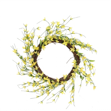 Picture of Gordon 31812270 12 in. Yellow&#44; Green & Brown Decorative Artificial Spring Floral Twig Wreath Unlit