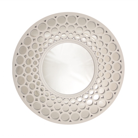 Gordon 31812239 24.75 in. Glamorous Cascading Orbs White Framed Round Wall Mirror
