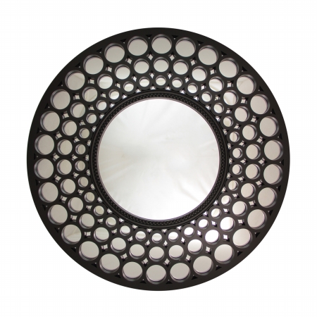 Gordon 31812236 24.75 in. Glamorous Cascading Orbs Black Framed Round Wall Mirror