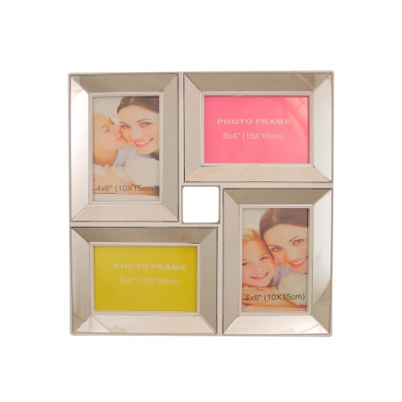 Gordon 32011781 13.75 in. White Trimmed Glass Encased Photo Picture Frame Collage Wall Decoration
