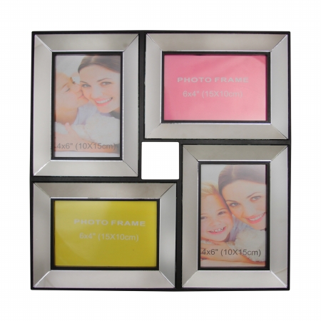 Gordon 32013083 13.75 in. Black Trimmed Glass Encased Photo Picture Frame Collage Wall Decoration