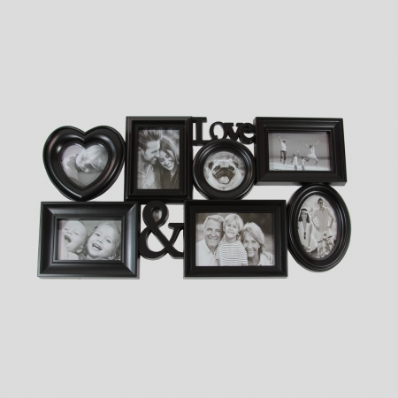 Gordon 32013081 26.5 in. Black MultiSized Love & Photo Picture Frame Collage Wall Decoration