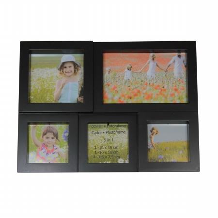 Gordon 32013892 11.5 in. Black Multi Sized Puzzled Photo Picture Frame Collage Wall Decoration