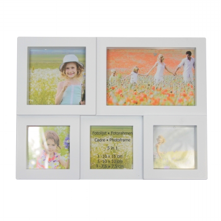 Gordon 32013895 11.5 in. White Multi Sized Puzzled Photo Picture Frame Collage Wall Decoration