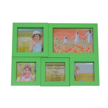 Gordon 32013897 11.5 in. Green Multi Sized Puzzled Photo Picture Frame Collage Wall Decoration