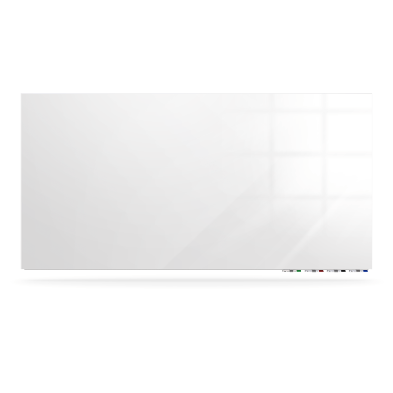 Picture of Ghent Manufacturing ARIASM34WH Aria 3 x 4 ft. Magnetic Low Profile 0.25 in. Horizontal White Glassboard with 4 Rare Earth Magnets&#44; 4 Markers & Eraser
