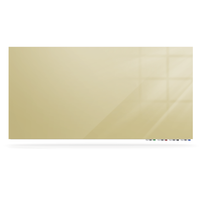 Picture of Ghent Manufacturing ARIASM45BG Aria 4 x 5 ft. Magnetic Low Profile 0.25 in. Horizontal Beige Glassboard with 4 Rare Earth Magnets&#44; 4 Markers & Eraser