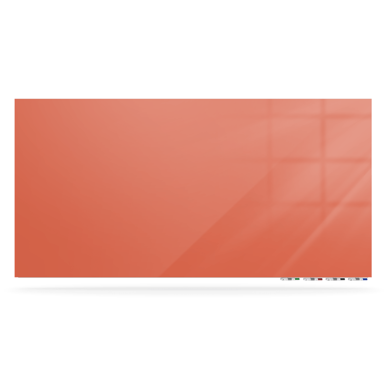 Picture of Ghent Manufacturing ARIASM45PH Aria 4 x 5 ft. Magnetic Low Profile 0.25 in. Horizontal Peach Glassboard with 4 Rare Earth Magnets&#44; 4 Markers & Eraser