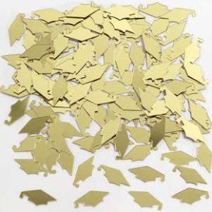 Picture of Hoffmaster Group 050380 12 by 1 Count Congratulations Graduation Confetti Mortarboards&#44; Gold - Case of 12