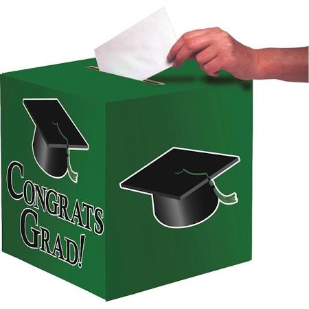 Picture of Hoffmaster Group 083313 6 by 1 Congratulations Graduation Party Card Box&#44; Emerald Green - Case of 6