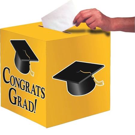 Picture of Hoffmaster Group 083315 6 by 1 Congratulations Graduation Party Card Box&#44; Yellow - Case of 6