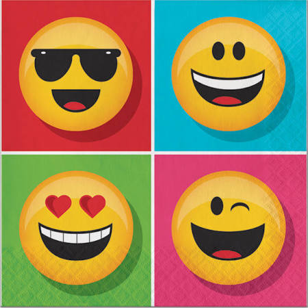 Hoffmaster Group 322171 12 by 16 Count Show Your Emojions 2 Ply Lunch Napkins - Case of 12