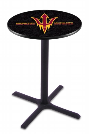 Picture of L211 Arizona State University (Pitchfork) 36&quot; Tall - 30&quot; Top Pub Table with Black Wrinkle Finish