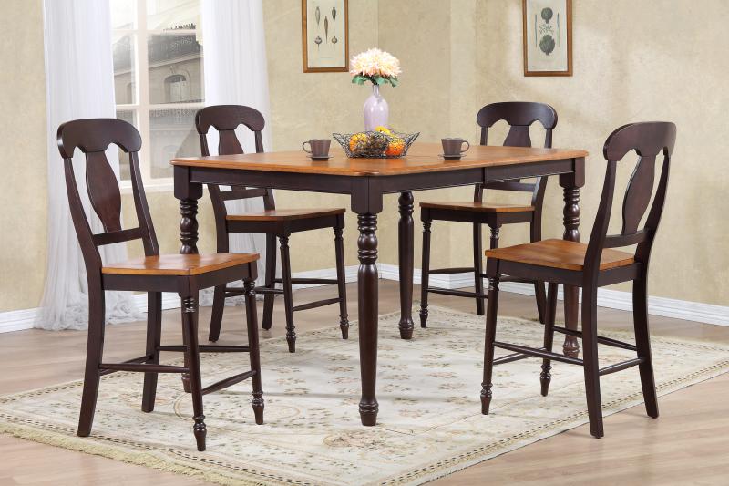 STC53-WY-MA 24 in. Napoleon Back Counter Stool, Whiskey Seat & Mocha Frame -  Iconic Furniture
