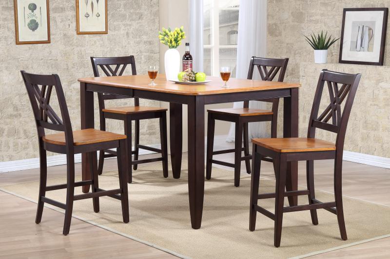 STC56-WY-MA 24 in. Double X- Back Counter Stool, Whiskey Seat & Mocha Frame -  Iconic Furniture