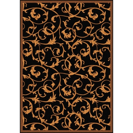 Any Day Matinee Acanthus Rectangle Theater Area Rugs 01 Black - 3 ft. 10 in. x 5 ft. 4 in.