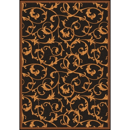 1744C-02 Any Day Matinee Acanthus Rectangle Theater Area Rugs  02 Brown - 5 ft. 4 in. x 7 ft. 8 in.