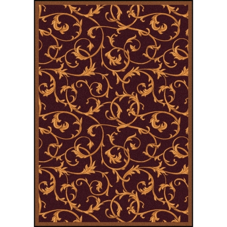1744C-03 Any Day Matinee Acanthus Rectangle Theater Area Rugs  03 Burgundy - 5 ft. 4 in. x 7 ft. 8 in.