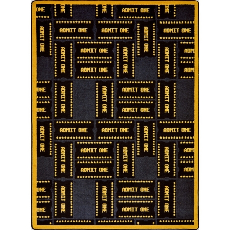 Any Day Matinee Admit One Rectangle Theater Area Rugs 01 Black - 3 ft. 10 in. x 5 ft. 4 in.