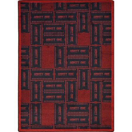 1666B-03 Any Day Matinee Admit One Rectangle Theater Area Rugs  03 Burgundy - 3 ft. 10 in. x 5 ft. 4 in.