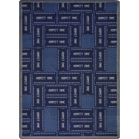 1666B-04 Any Day Matinee Admit One Rectangle Theater Area Rugs  04 Blue - 3 ft. 10 in. x 5 ft. 4 in.