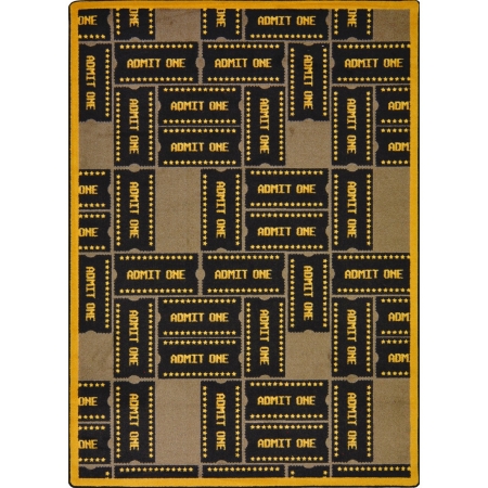 Any Day Matinee Admit One Rectangle Theater Area Rugs 02 Brown - 7 ft. 8 in. x 10 ft. 9 in.