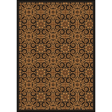 Any Day Matinee Antique Scroll Rectangle Theater Area Rugs  02 Brown - 3 ft. 10 in. x 5 ft. 4 in.