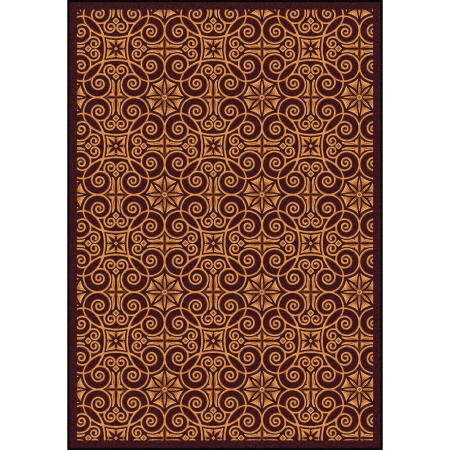 1737C-03 Any Day Matinee Antique Scroll Rectangle Theater Area Rugs  03 Burgundy - 5 ft. 4 in. x 7 ft. 8 in.