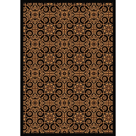 1737D-01 Any Day Matinee Antique Scroll Rectangle Theater Area Rugs 01 Black - 7 ft. 8 in. x 10 ft. 9 in.
