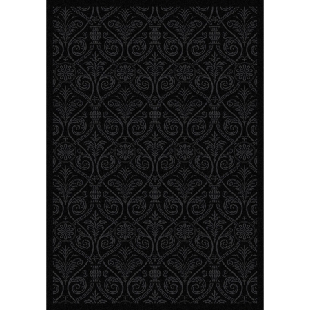 Any Day Matinee Damascus Rectangle Theater Area Rugs  01 Black - 3 ft. 10 in. x 5 ft. 4 in.