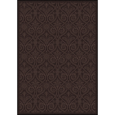 Any Day Matinee Damascus Rectangle Theater Area Rugs  02 Brown - 3 ft. 10 in. x 5 ft. 4 in.