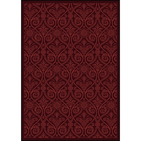 Any Day Matinee Damascus Rectangle Theater Area Rugs  03 Burgundy - 3 ft. 10 in. x 5 ft. 4 in.
