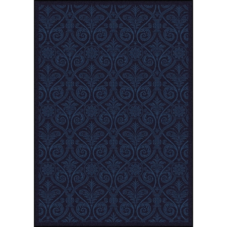 Any Day Matinee Damascus Rectangle Theater Area Rugs  04 Navy - 3 ft. 10 in. x 5 ft. 4 in.