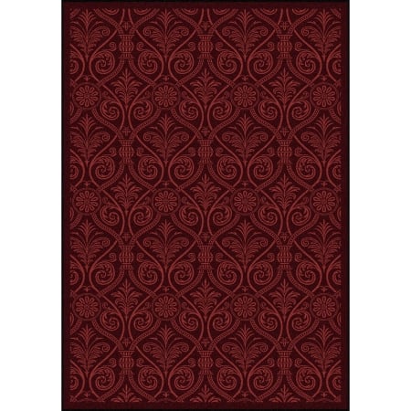 1755C-03 Any Day Matinee Damascus Rectangle Theater Area Rugs  03 Burgundy - 5 ft. 4 in. x 7 ft. 8 in.
