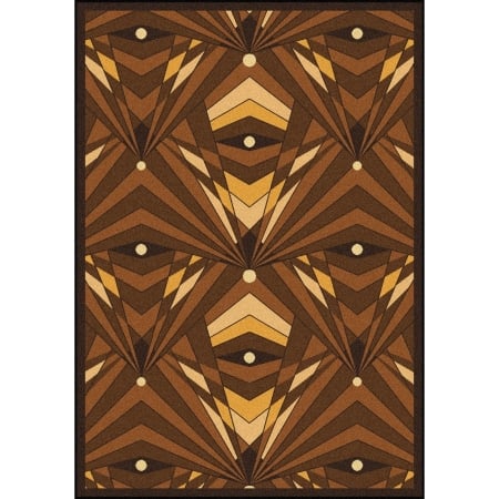 1756C-01 Any Day Matinee Deco Strobe Rectangle Theater Area Rugs 01 Brown - 5 ft. 4 in. x 7 ft. 8 in.