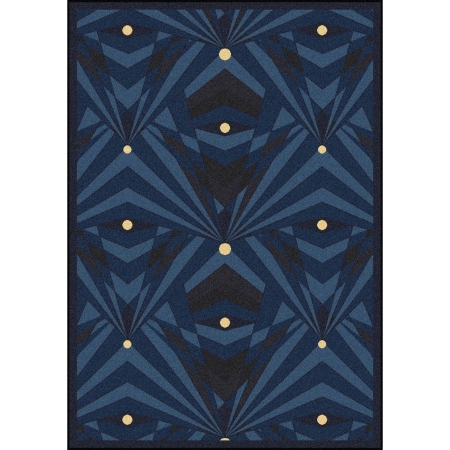 1756C-04 Any Day Matinee Deco Strobe Rectangle Theater Area Rugs 04 Navy - 5 ft. 4 in. x 7 ft. 8 in.