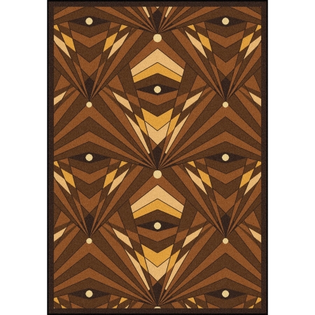 1756D-01 Any Day Matinee Deco Strobe Rectangle Theater Area Rugs 01 Brown - 7 ft. 8 in. x 10 ft. 9 in.