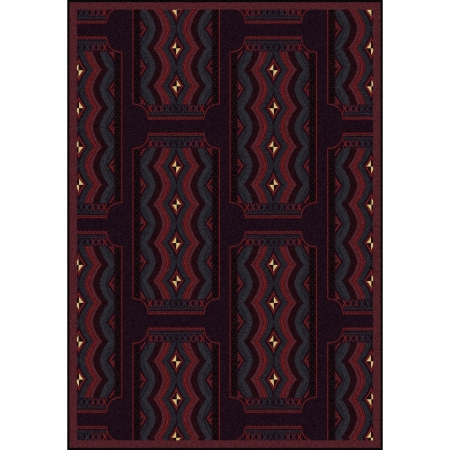 Any Day Matinee Deco Ticket Rectangle Theater Area Rugs  03 Burgundy - 3 ft. 10 in. x 5 ft. 4 in.