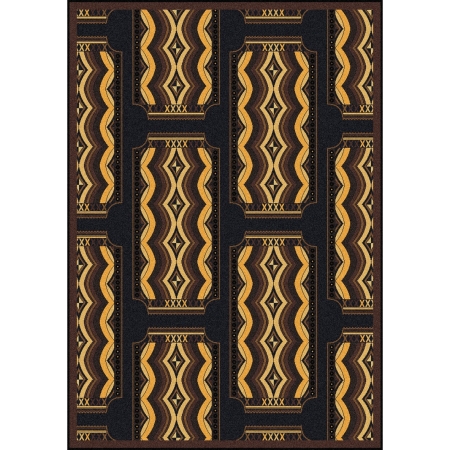1757C-02 Any Day Matinee Deco Ticket Rectangle Theater Area Rugs  02 Brown - 5 ft. 4 in. x 7 ft. 8 in.