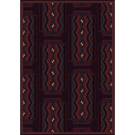 1757C-03 Any Day Matinee Deco Ticket Rectangle Theater Area Rugs  03 Burgundy - 5 ft. 4 in. x 7 ft. 8 in.