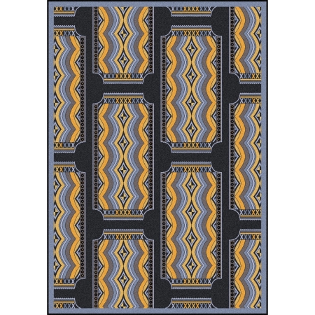 1757C-04 Any Day Matinee Deco Ticket Rectangle Theater Area Rugs  04 Charcoal - 5 ft. 4 in. x 7 ft. 8 in.