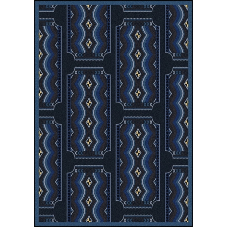1757D-01 Any Day Matinee Deco Ticket Rectangle Theater Area Rugs  01 Blue - 7 ft. 8 in. x 10 ft. 9 in.