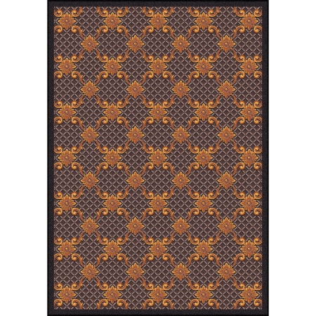 Any Day Matinee Queen Anne Rectangle Theater Area Rugs  02 Brown - 3 ft. 10 in. x 5 ft. 4 in.