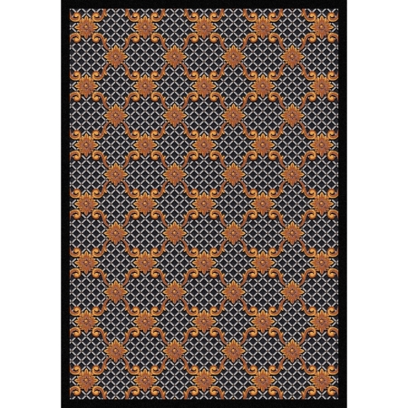 1764C-01 Any Day Matinee Queen Anne Rectangle Theater Area Rugs  01 Black - 5 ft. 4 in. x 7 ft. 8 in.