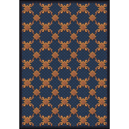 1764C-04 Any Day Matinee Queen Anne Rectangle Theater Area Rugs  04 Teal - 5 ft. 4 in. x 7 ft. 8 in.