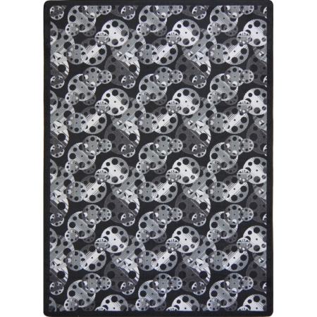 Picture of Joy Carpets 1664C-01 Any Day Matinee Reeling Rectangle Theater Area Rugs  01 Black - 5 ft. 4 in. x 7 ft. 8 in.