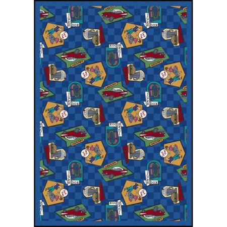 Picture of Joy Carpets 1461B-01 Kaleidoscope Fabulous Fifties Rectangle Whimsical Area Rugs  01 Blue - 3 ft. 10 in. x 5 ft. 4 in.
