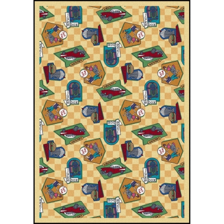 Picture of Joy Carpets 1461B-03 Kaleidoscope Fabulous Fifties Rectangle Whimsical Area Rugs  03 Gold - 3 ft. 10 in. x 5 ft. 4 in.
